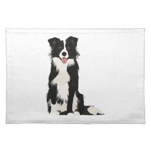 Border Collie Illustration! Cloth Placemat
