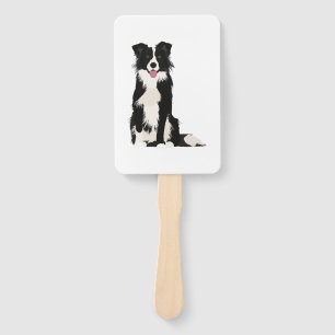 Border Collie Illustration! Hand Fan