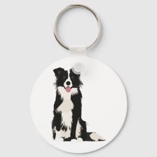 Border Collie Illustration! Keychain