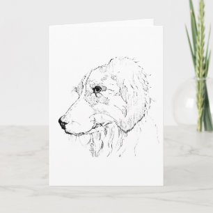 Border Collie Illustration – Minimalist Art Letterpress Thank You Card
