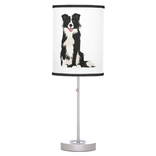 Border Collie Illustration! Table Lamp (Front)