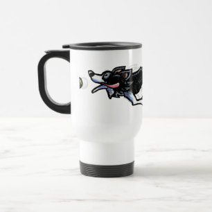 Border Collie in Action Travel Mug