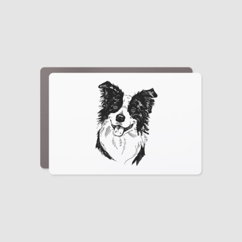 Border Collie in Black and White   Car Magnet