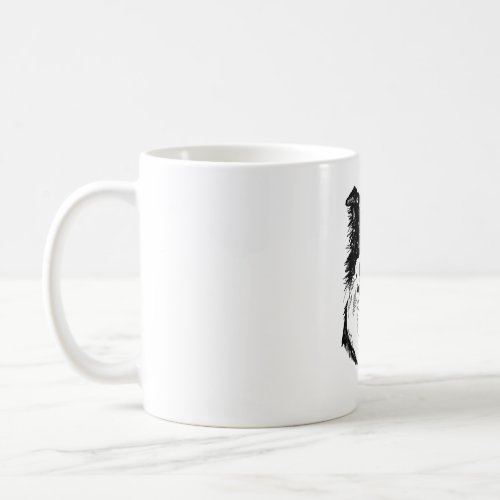Border Collie in Black and White   Coffee Mug