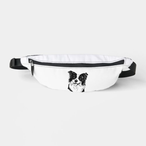 Border Collie in Black and White   Fanny Pack