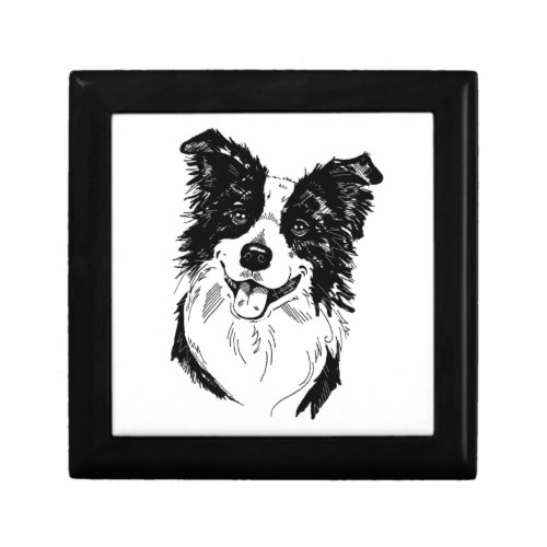 Border Collie in Black and White   Gift Box