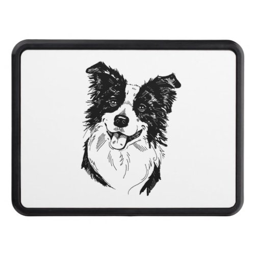 Border Collie in Black and White   Hitch Cover