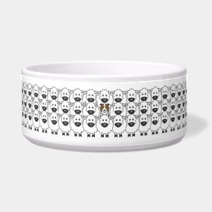 Border Collie in the Sheep Bowl