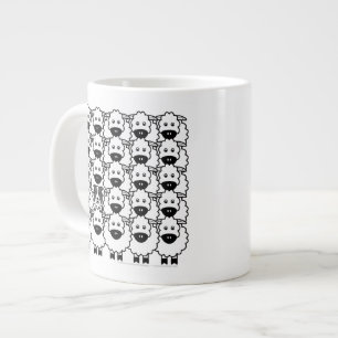 Border Collie in the Sheep Giant Coffee Mug