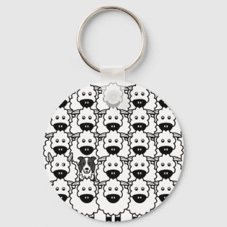 Border Collie in the Sheep Keychain