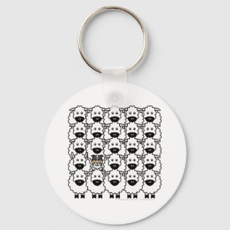 Border Collie in the Sheep Keychain