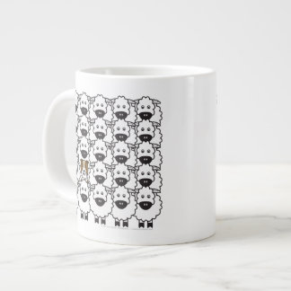 Border Collie in the Sheep Large Coffee Mug
