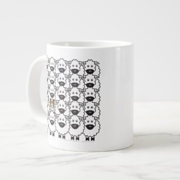 Border Collie In The Sheep Large Coffee Mug by khocker at Zazzle