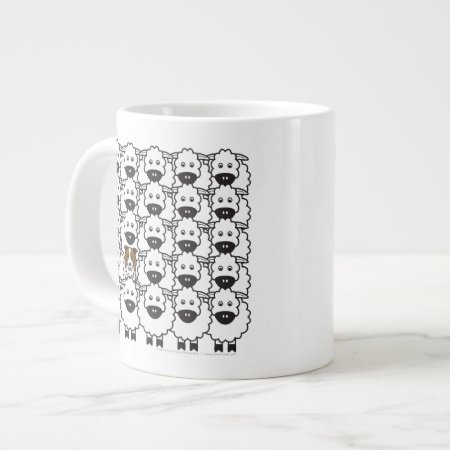 Border Collie In The Sheep Large Coffee Mug