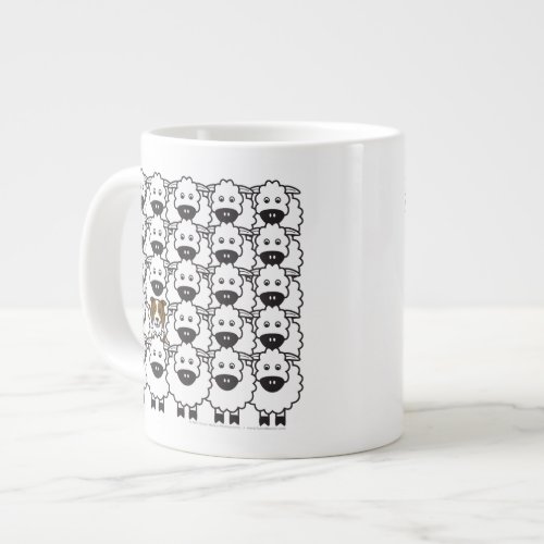 Border Collie in the Sheep Large Coffee Mug