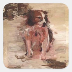 "Border Collie In The Snow" Painting on Stickers