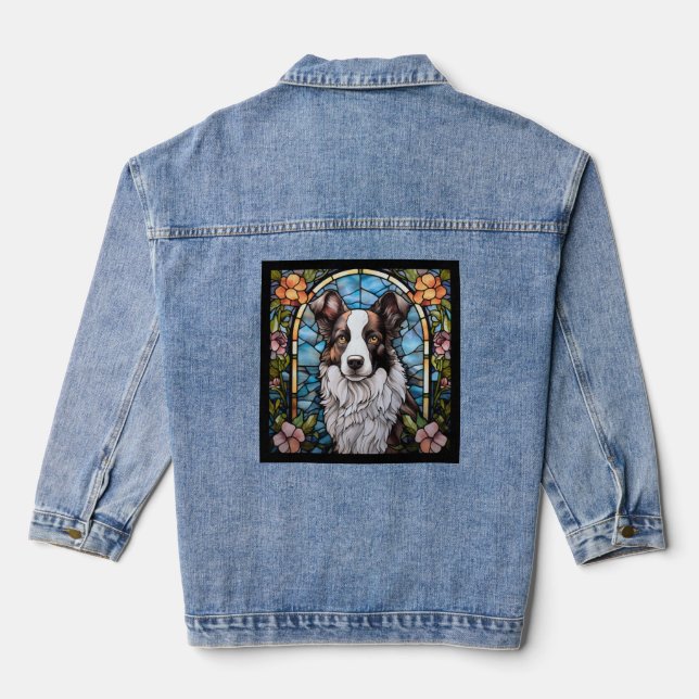 Border Collie Jean Jacket (Back)
