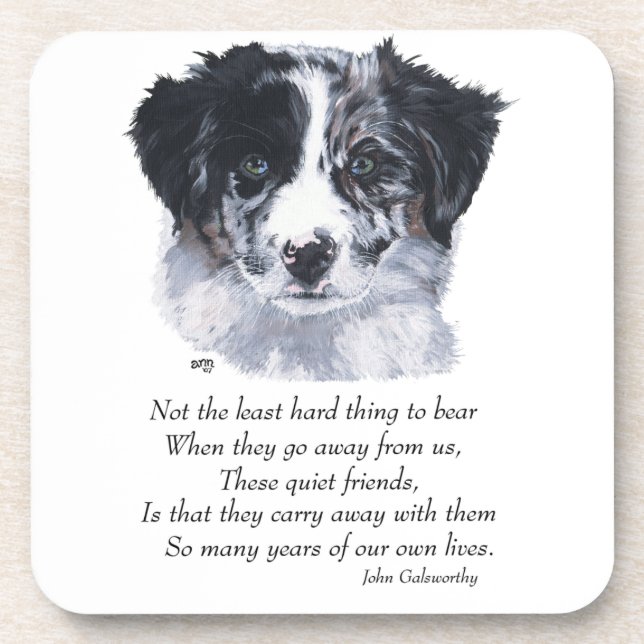 Border Collie Keepsakes Beverage Coaster (Front)