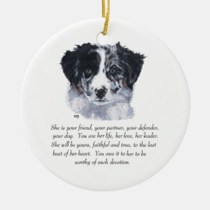 Border Collie Keepsakes Ceramic Ornament