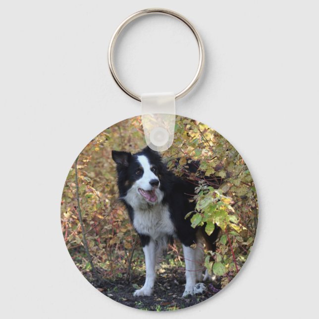 border collie keychain (Front)