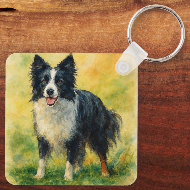 Border Collie Keychain (Back)