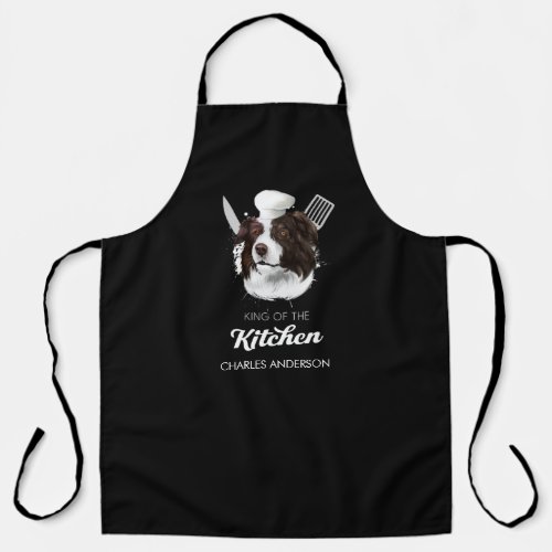 Border Collie King of the Kitchen Cooking Dog Chef Apron