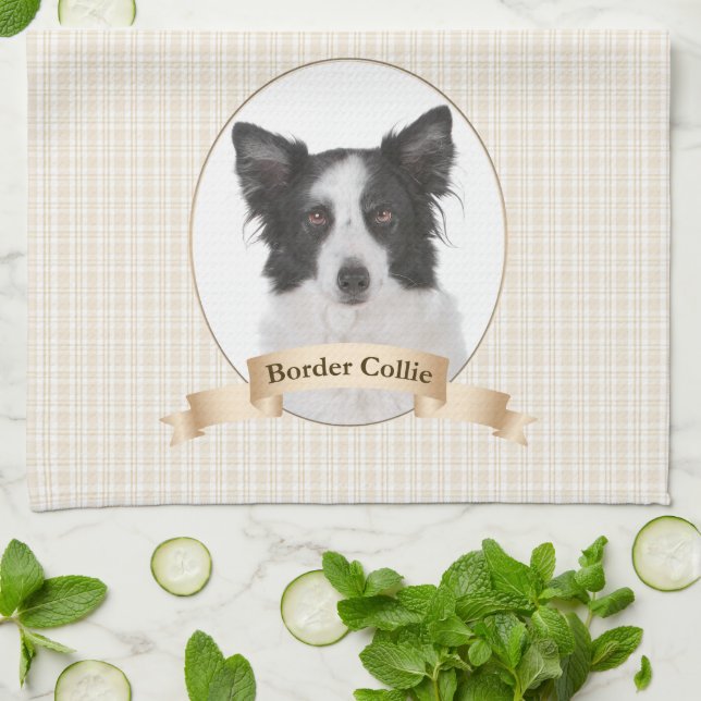 Border Collie Kitchen Towel (Folded)