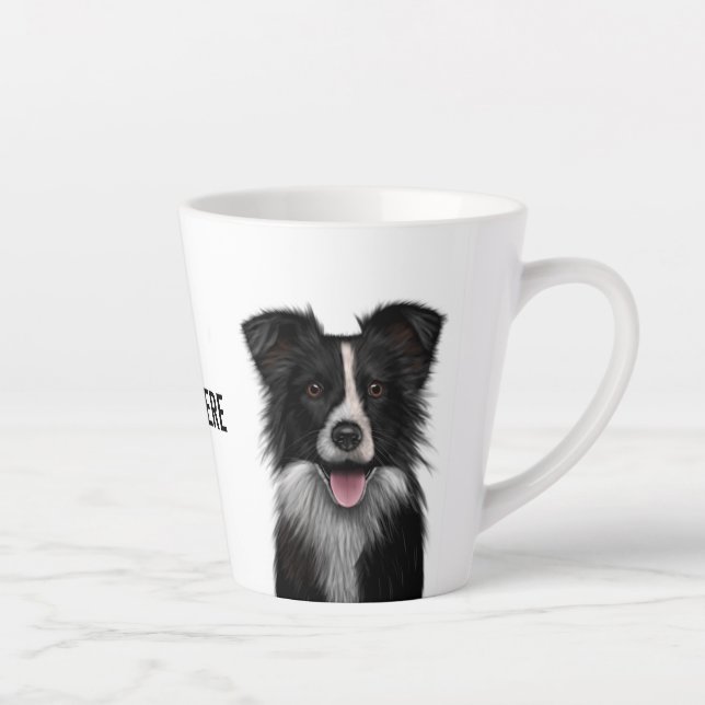 Border Collie Latte Mug (Right)