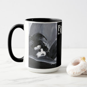  Border Collie Laying Down Painting Personalized Mug