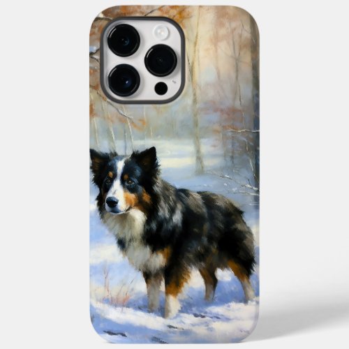 Border Collie Let It Snow Christmas Case_Mate iPhone 14 Pro Max Case