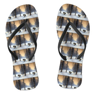 Border Collie Let It Snow Christmas Flip Flops