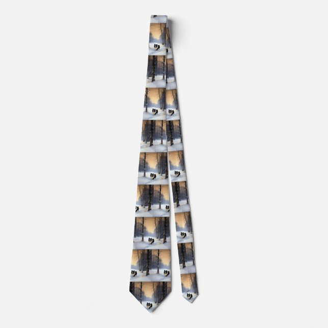 Border Collie Let It Snow Christmas Neck Tie (Front)