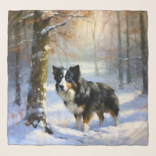 Border Collie Let It Snow Christmas Scarf