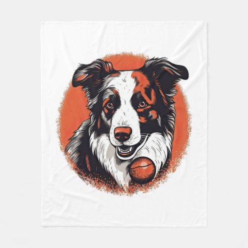 Border Collie Love Dog_Centric Design Fleece Blanket