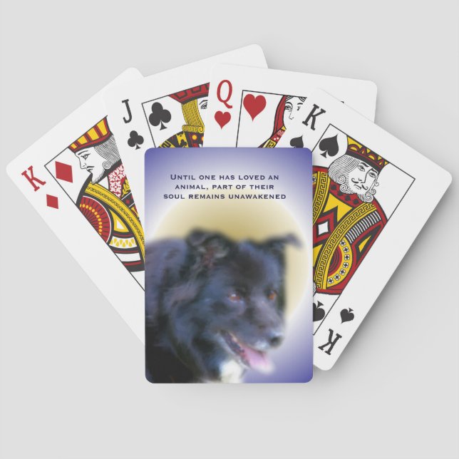 Border Collie Love For Animals Inspirational   Poker Cards (Back)