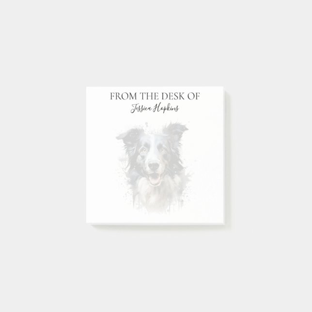 Border Collie Lover Monogrammed Dog Post-it Notes (Front)