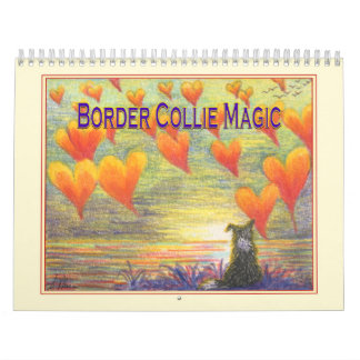 Border Collie Magic wall calendar, picture a month Calendar