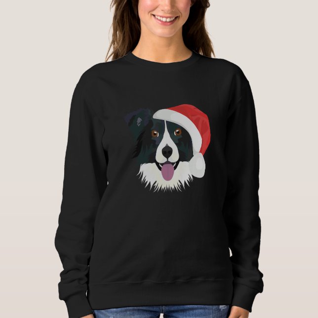 Border Collie Merry Christmas Sweatshirt (Front)