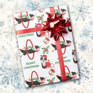 Border Collie Merry Christmas Wrapping Paper
