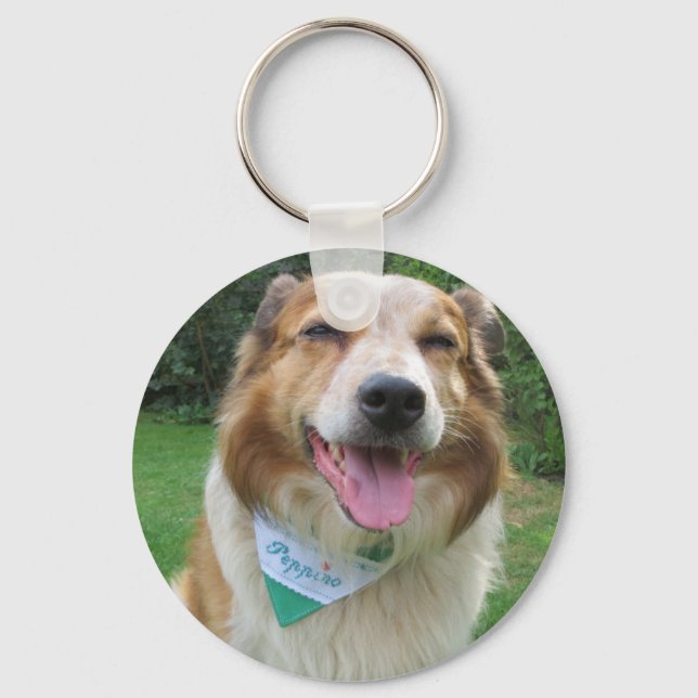 border collie mix keychain (Front)