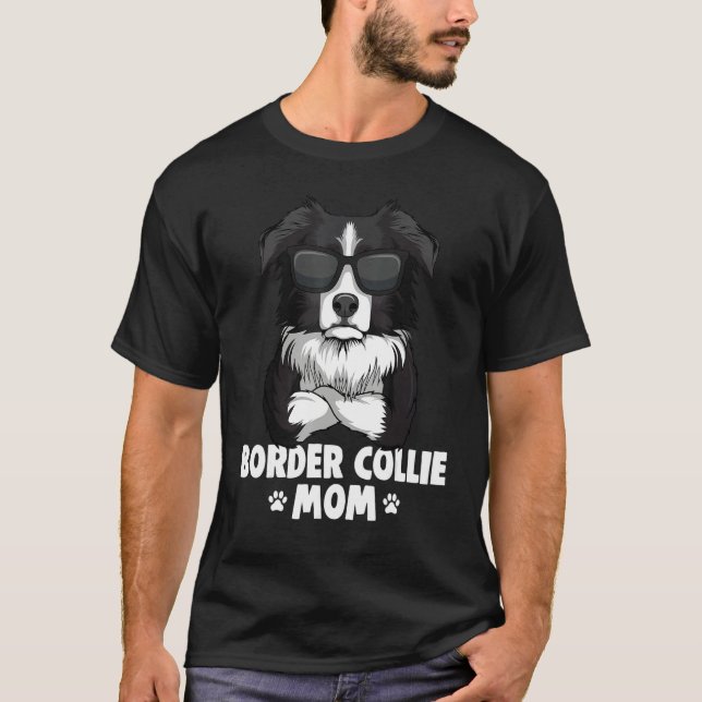 Border Collie Mom Dog Girls Women T-Shirt (Front)