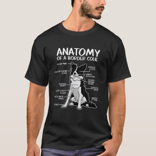 Border Collie Mom Funny Anatomy Of A Border Collie T_Shirt