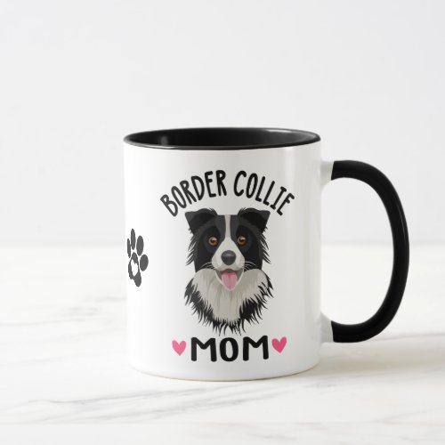  Border Collie Mom Gift Black White Puppy Dog   Mug