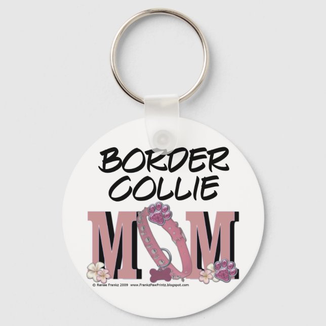 Border Collie MOM Keychain (Front)