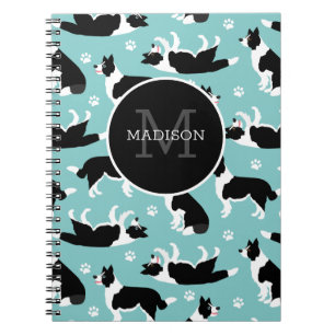 Border Collie Monogram and Name Notebook
