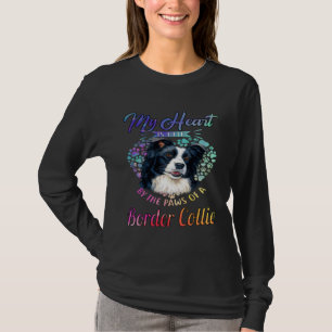 Border Collie My Heart Is Held By The Paw Of A Bor T-Shirt