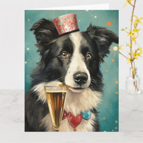 Border Collie  New Year Card