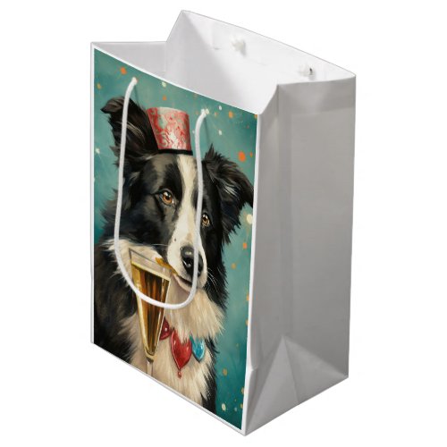 Border Collie  New Year Medium Gift Bag