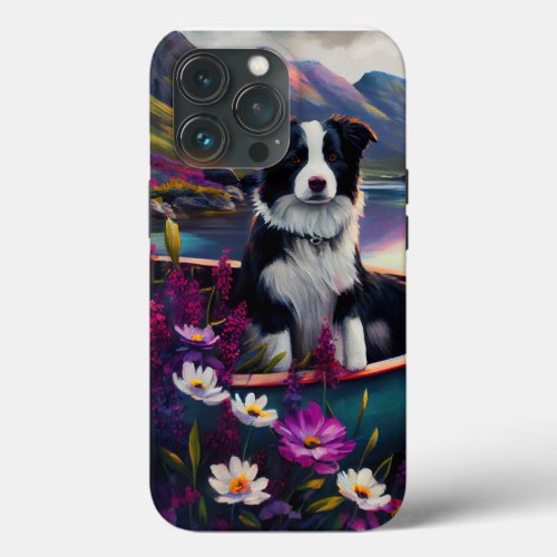 Border Collie on a Paddle A Scenic Adventure iPhone 13 Pro Case