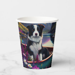 Border Collie on a Paddle: A Scenic Adventure Paper Cups